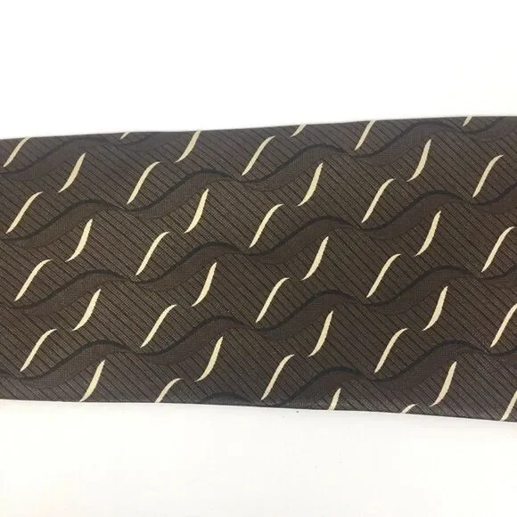 Salvatore Pellegrino Mens Necktie Brown Black Crea - Picture 4 of 6